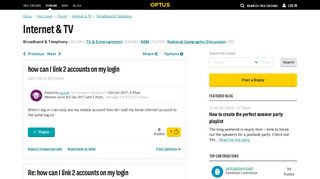 how can I link 2 accounts on my login - Yes Crowd - Optus