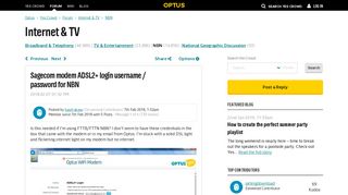 Sagecom modem ADSL2+ login username ... - Yes Crowd - Optus