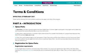 Terms and Conditions | Optus Perks