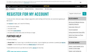Register for My Account - Optus