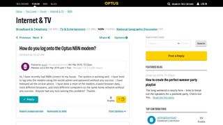 How do you log onto the Optus NBN modem? - Yes Crowd