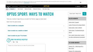 Optus Sport: Ways to Watch