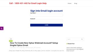 How To Create My New Optus Webmail Account? Dial 1-800-431-442 ...