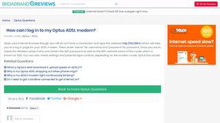 How can I log in to my Optus ADSL modem? - BroadbandReviews