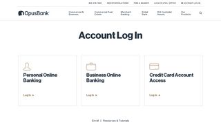 Account Log In - Opus Bank