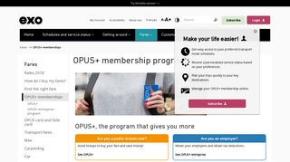Exo - OPUS+ membership programs