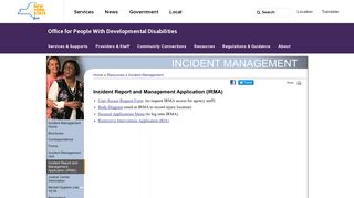 Incident Report and Management Application (IRMA) | OPWDD