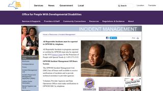 Incident Management Home | OPWDD