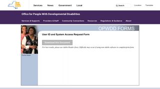 User ID and System Access Request Form | OPWDD