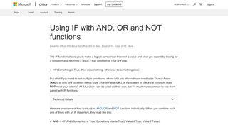 Using IF with AND, OR and NOT functions - Office Support