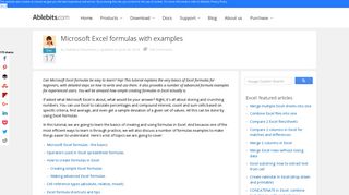Excel formulas with examples - Ablebits.com