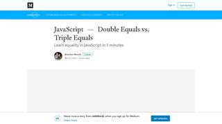 JavaScript — Double Equals vs. Triple Equals – codeburst