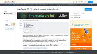 JavaScript OR (||) variable assignment explanation - Stack Overflow