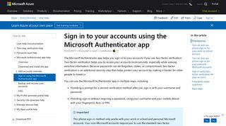 Sign in to your accounts using the Microsoft Authenticator app - Azure ...