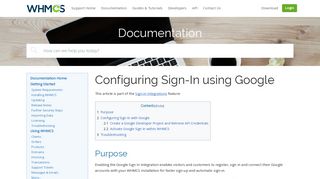 Configuring Sign-In using Google - WHMCS Documentation