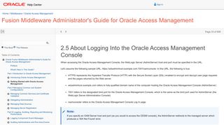 About Logging Into the Oracle Access Management Console