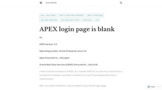 APEX login page is blank – oraexastack