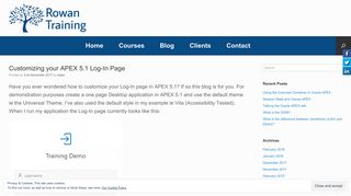 Customizing your APEX 5.1 Log-In Page - Rowan Training