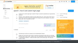 apex5.1, how to set custom login page - Stack Overflow