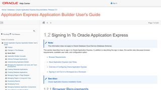 Signing In To Oracle Application Express - Oracle Docs