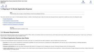 Signing In To Oracle Application Express - Oracle Docs