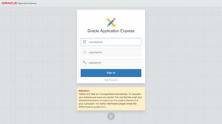 Application Express - Sign In - Oracle