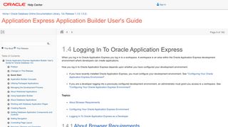 Logging In To Oracle Application Express - Oracle Docs