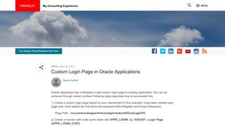 Custom Login Page in Oracle Applications | Oracle My Consulting ...
