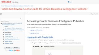 Accessing Oracle Business Intelligence Publisher - Oracle Docs