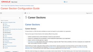 Career Sections - Oracle Docs