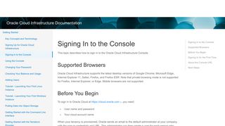 Signing In to the Console - Oracle Cloud Documentation