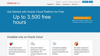 Try for Free | Oracle Cloud