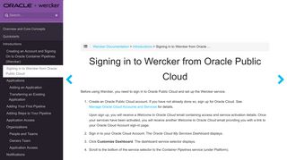 Signing in to Wercker from Oracle Public Cloud :: Wercker ...