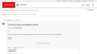 Cannot access competency center | Oracle Community