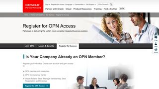 Register for Access | Oracle PartnerNetwork