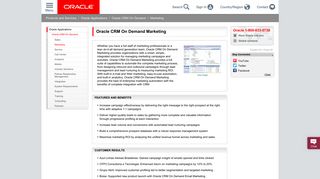 Oracle CRM On Demand Marketing | Oracle