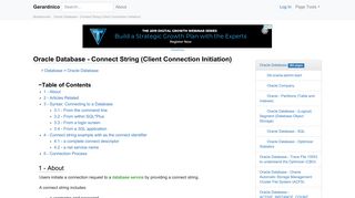 Oracle Database - Connect String (Client Connection Initiation ...