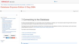Connecting to the Database - Oracle Docs