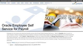 Oracle Employee Self Service for Payroll - PGCPS