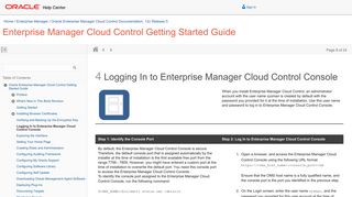 Logging In to Enterprise Manager Cloud Control Console - Oracle Docs