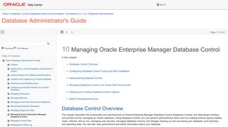 Managing Oracle Enterprise Manager Database Control - Oracle Docs