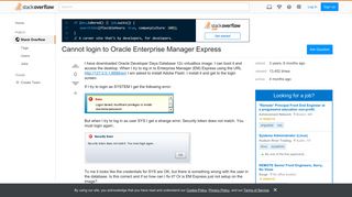 Cannot login to Oracle Enterprise Manager Express - Stack Overflow