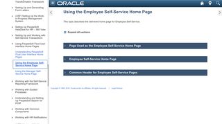 Using the Employee Self-Service Home Page - Oracle Docs