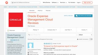Oracle Expense Management Cloud Reviews 2018 | G2 Crowd