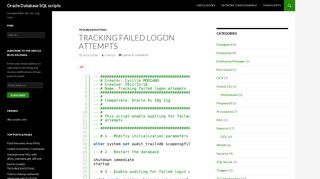 Tracking failed logon attempts for Oracle DBA