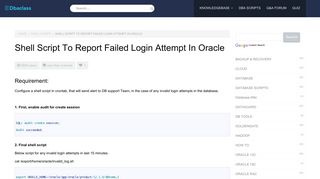 Shell script to report failed login attempt in oracle DBACLASS