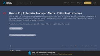 Oracle 11g Enterprise Manager Alerts - Failed login attemps