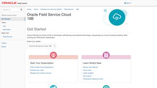 Oracle Field Service Cloud 18B - Get Started - Oracle Help Center