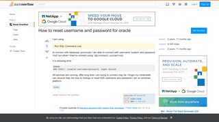 How to reset username and password for oracle - Stack Overflow
