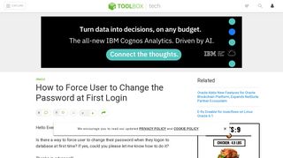 How to Force User to Change the Password at First Login - IT Toolbox